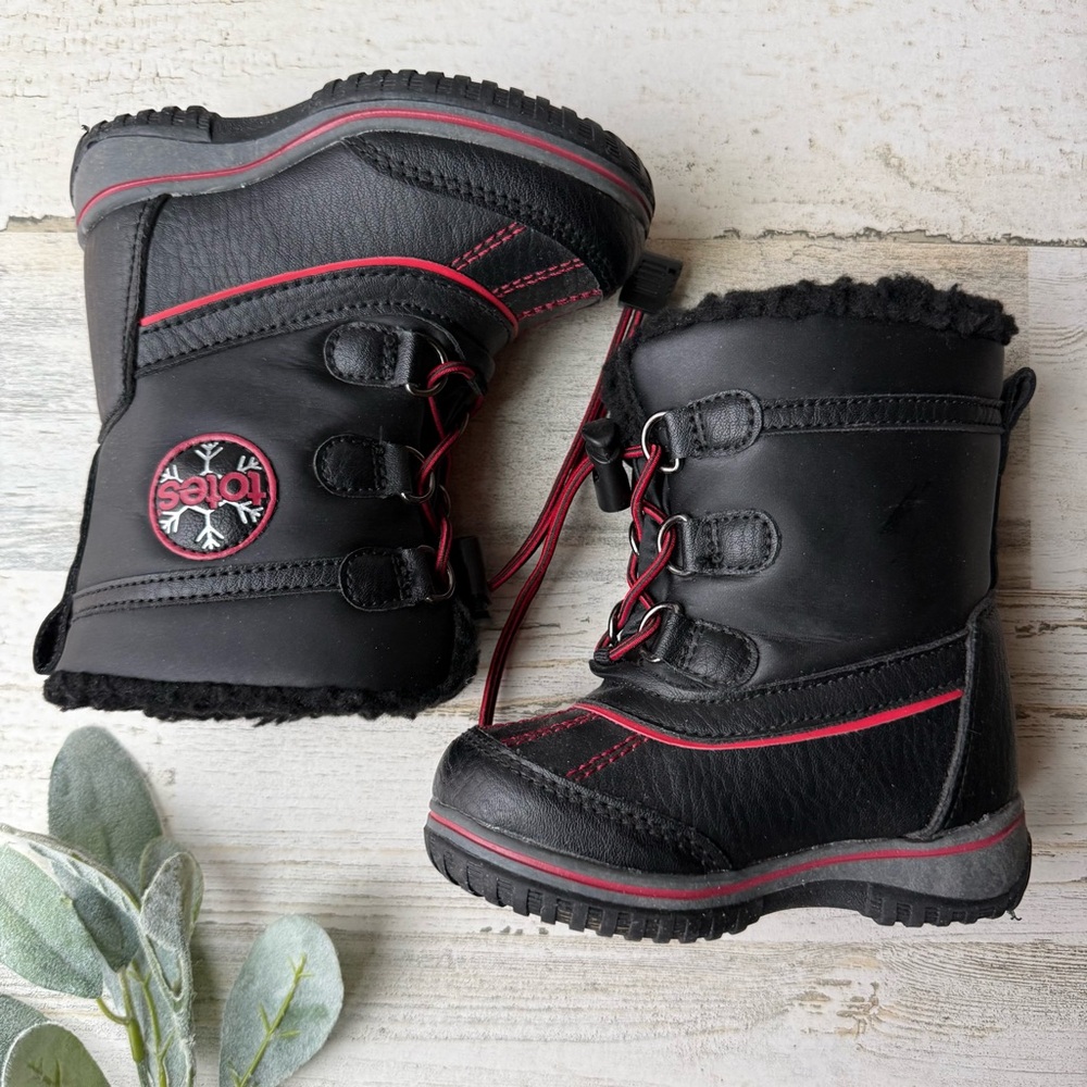 Totes Little Kids Black Winter Weather Rain Snow Boots Size 6 Unisex